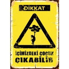 Lucena Içimizdeki Çocuk Çıkabilir Ahşap Mdf Tablo Duvar Dekoru Eskitme Genç Odası Ofis Cafe
