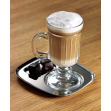 Paşabahçe Meraklısına Latte Bardağı Metal Tabaklı, Sofra Aksesuarı, 1 Adet