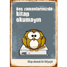 Lucena Kitap Okuma Temalı Ahşap Mdf Tablo Duvar Dekoru Eskitme Kütüphane Ofis Tablo Dekoratif