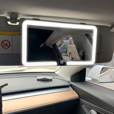 Munico LED Işıklı Araba Güneşlik Aynası, Dokunmatik Kontrollü Hd Makyaj Aynası, 3 Işık Modu