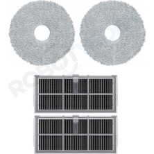 robotyedek Mova E30 Ultra Uyumlu Mop ve Hepa Filtre-4 Parça