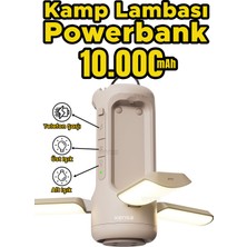 10.000 Mah Kamp Lambası ve Powerbank - Kamp Ledi - Şık Tasarımlı Kamp Işığı