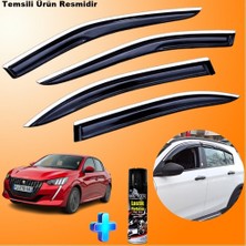 Friemats Peugeot 208 Mügen Cam Rüzgarlığı Abs Nikelaj Krom Cam Rüzgarlığı 2020 Sonrası + Ebrayn Lastik Parlatıcı