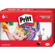 Pritt Parmak Boyası 6 Renk 6X30 ml Çocuklar İçin Güvenli ve Eğlenceli Boyama Seti