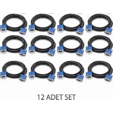 Kynctech Fullhd VGA Kablo LCD Monitör ve Projeksiyon Kablosu HD15 VGA Erkek - Erkek (D-Sub 15 Pin)  1.5m 12 Adet