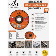 BRATİ HAND TOOLS 115X6,0X22,23 Metal Taşlama Taşı Çapak Alma Taşı 10 Adet