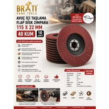 BRATİ HAND TOOLS Avuç Içi Taşlama Flap Disk Zımpara 115 x 22 mm 40 Kum (10 Adet)