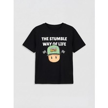 Lc Waikiki Yeni Sezon Bisiklet Yaka Stumble Guys Baskılı Erkek Çocuk Tişört