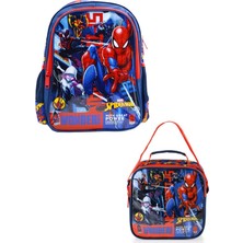 Frocx Spiderman Desenli Lisanslı  Ilkokul Çantası ve Beslenme Çantası Seti