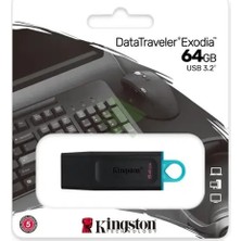 Kingston 64GB Portable USB 3.2 Gen 1 Datatraveler Exodia Black
