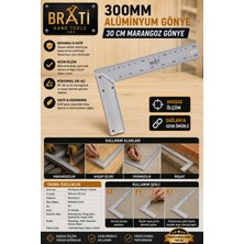 BRATİ HAND TOOLS 300MM Alüminyum Gönye 30 cm Marangoz Gönye