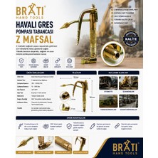 BRATİ HAND TOOLS Z Mafsallı Havalı Çelik Pnömatik Yağlama Makinesi Gres Gresleme Tabancası Pompası