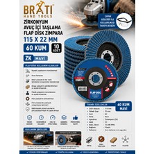 BRATİ HAND TOOLS Zirkonyum Avuç Içi Taşlama Flap Disk Zımpara 115 x 22 mm 60 Kum Zk Flap (10 Adet)