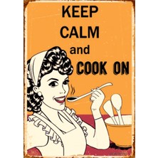 Lucena Keep Calm And Cook On Ahşap Mdf Tablo Duvar Dekoru Eskitme Mutfak Tablo Duvar Süsü