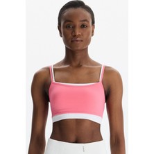 COMEUP Üst Üste Geçmeli Pedli Spor Bra Beyaz/yeni Pembe