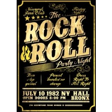 Lucena Rock & Roll Temalı Ahşap Mdf Tablo Duvar Dekoru Nostaljik Dekoratif Tablo