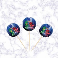 Partyy Bag Pijamaskeliler Temalı 20 Adet Cupcake Sunum Kürdanı