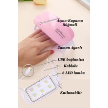 Easy Beauty Uv LED Protez Tırnak Kurutucu Açma Kapama Düğmeli 6 Watt -Mini Uv Taşınabilir Oje Kurutucu