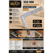 BRATİ HAND TOOLS 350 mm Alüminyum Gönye Marangoz Gönyesi 35 cm