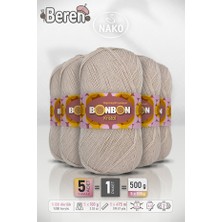 Nako Bonbon Kristal - Taş (98330) - 5'li Paket - 100GR/475M - Ince Lif El Örgü Ipi - Şal Bluz Ipi