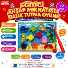 Simply Line Montessori Çocuk Ahşap Mıknatıslı Balık Tutma Oyunu Uzuvlar El Geliştirme El-Göz Koordinasyonunu, Ince Motor Becerilerini ve Problem Çözme Yetenekleri