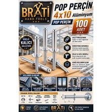 BRATİ HAND TOOLS Pop Perçim 4X10 Alüminyum Pop Perçin 100'LÜ Paket