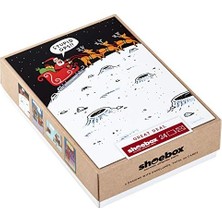 Peri Store Shoebox Eğlenceli Noel Kartı Çeşitleri, Çizgi Film (4 Tasarım, Zarflı 24 Noel Kartı)