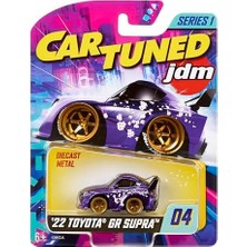 Cartuned Jdm Seri 1 2022 gr Supra, Mor, Diecast Metal Oyuncak Araba, Figürü