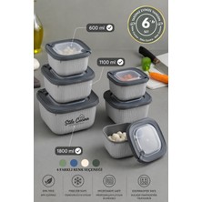 6'lı Mikrodalga ve Difriz Kullanımına Uygun Vakumlu Sızdırmaz Saklama Kabı Seti 2X(600-1100-1800 Ml)