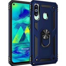 Galaxy A60 Kılıf Military Ring Holder Lacivert