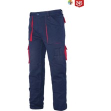 My Form Multi Çok Cepli Harman Kumaş Pantolon-Lacıvert Kırmızı
