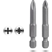 İzeltaş Izeltaş 2'li Yıldız Bits Uç Seti PH2 - PZ2 50 mm Yüksek Kalite S2 Çeliği ile Üretilmiştir