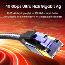 Cat8 40GBPS Gigabit Ftp 2000MHZ Ethernet Ağ Kablosu 15 Metre