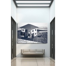 Şehber Yatay Tekli Kanvas Tablo Modern  Emlak Ofisi Inşaat Gyo Mimarlık Dubleks Ev 3D Render 2228
