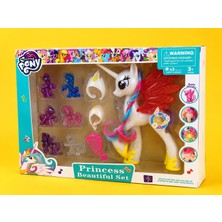 Princess Saçlı Kanatlı Sesli Işıklı Mini Figürlü Aksesuarlı Büyük Pony Figür