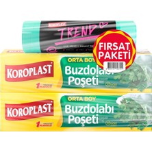 Orta Boy Buzdolabı Poşeti 20'li + Orta Boy Büzgülü Çöp Torbası 10'lu x 1, Sızdırmaz Mutfak Buzdolabı Poşeti Gıda Saklama Torbası 10X10 Cm, Yırtılmaz ve Büzgülü Atık Çöp Poşeti 10X10 cm