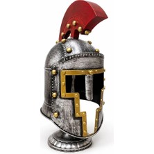 Vintage Koleksiyon Şovalye Roma Askeri Metal Miğfer Kask 48CM