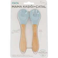 Peri Store Mama Kaşığı + Çatal - Mineral Blue