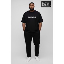 Superlife Erkek Büyük Beden Willamsburg Brooklyn Baskılı 3xl-6xl Bisiklet Yaka Tshırt SPR26BTS510-16