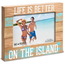 Peri Store Island-12,7 x 18,7 cm Life Is Better On The Island Resim Çerçevesi, 13,7 x 17,7