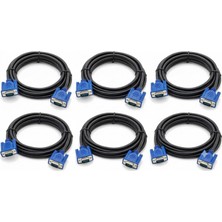 Kynctech Fullhd VGA Kablo LCD Monitör ve Projeksiyon Kablosu HD15 VGA Erkek - Erkek (D-Sub 15 Pin)  10 Metre 6 Adet