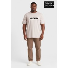 Superlife Erkek Büyük Beden Willamsburg Brooklyn Baskılı 3xl-6xl Bisiklet Yaka Tshırt SPR26BTS510-16