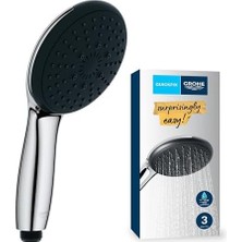Peri Store Start 110 El Duşu, 3 Akışlı (Masaj, Yağmur & Jet), Smartswitch, 110MM Yuvarlak Duş Başlığı, Silikon Halka, Kireç Önleyici Sistem, Krom, 26031001