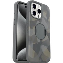 Peri Store 15 Pro Max (Sadece) Ottergrip Simetri Serisi Kılıf - Demir Camo (Gri), Dahili Tutuş, Şık Kılıf, Magsafe'e Oturur, Yükseltilmiş Kenarlar Kamera ve Ekranı Korur