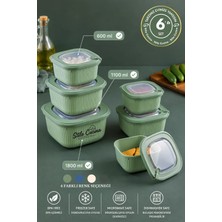 6'lı Mikrodalga ve Difriz Kullanımına Uygun Vakumlu Sızdırmaz Saklama Kabı Seti 2X(600-1100-1800 Ml)