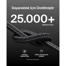 Peri Store 2'li Örgülü Usb-C - Lightning Kablo, 1,5 M, 14 ve Önceki Modeller, 9. Nesil iPad ve Airpods Için Hızlı Şarj Kablosu, Siyah