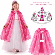 Samur Parti Masal Prensesi Pembe Pelerin ve Taç Seti (85 Cm)