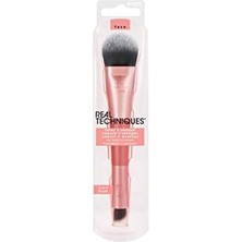 Peri Store Techniques Cover & Conceal Çift Uçlu Makyaj Fırçası, Kusursuz Fondöten Kapsamı, Lekeleri ve Kusurları Pürüzsüzleştiren ve Kaplayan 2'si 1 Arada Fırça, Karıştırma ve Parlatma Fırçası, 1 Adet