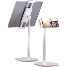 Peri Store Yükseklik ve Açı Ayarlı Masaüstü Telefon ve Tablet Tutucu Stand Beyaz