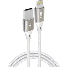Peri Store Buff BL71 USB To Lightning 2.4A 1.2m Örgülü Data ve Şarj Kablosu (Beyaz)